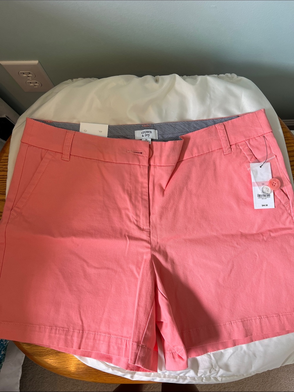 crown & ivy Coral Pink Women's 5 inch Bermuda Shorts